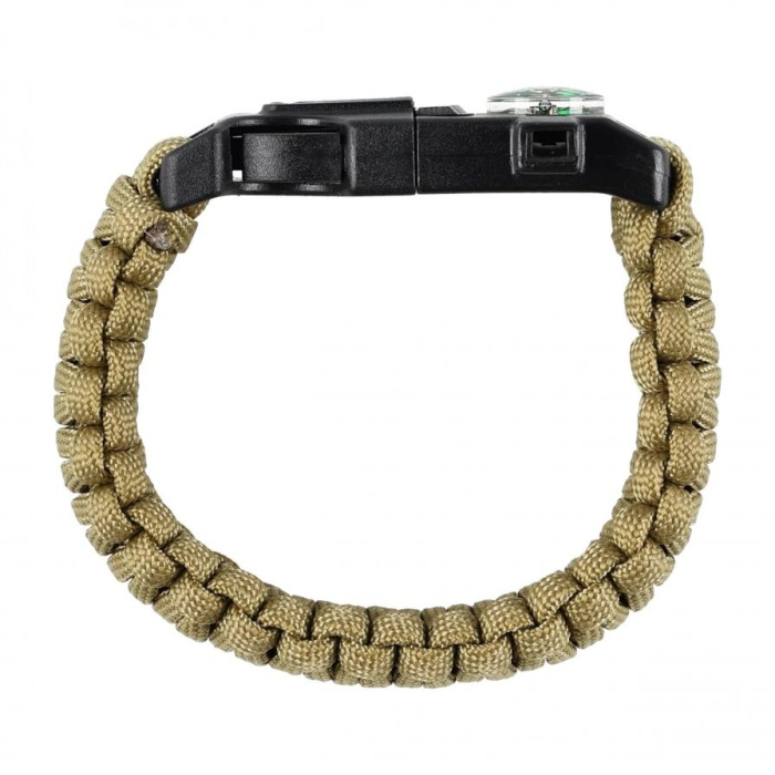 Bransoletka M-Tac Paracord z Krzesiwem, Kompasem i Gwizdkiem, tan (610-308)